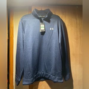 Under Armour Men's Teal Storm Sweater Fleece Pullover Quarter Zip Sz L-Golf Wear